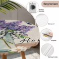 thumbnail image 6 of Purple Lavender Fitted Tablecloth with Elastic Edged, Round Table Cloth for Dining Table, Spring Floral Daisy Butterfly Leaves Beige Waterproof Oil Proof Table Cover for Indoor Outdoor 45"-54", 6 of 8
