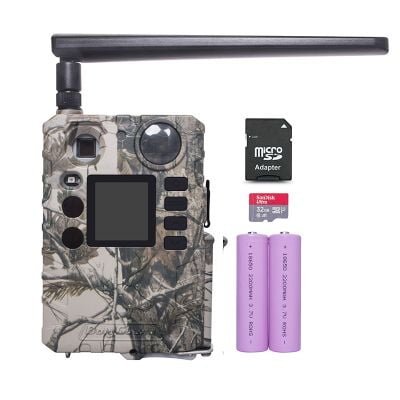 Trail Camera Wireless 4G Hunting Game Camera 940nm No Glow Black IR Camera+Memory Card+Batteries