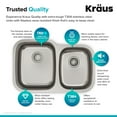 thumbnail image 6 of KRAUS Premier 32” Undermount 60/40 Double Bowl 18-Gauge Stainless Steel Kitchen Sink, 6 of 7