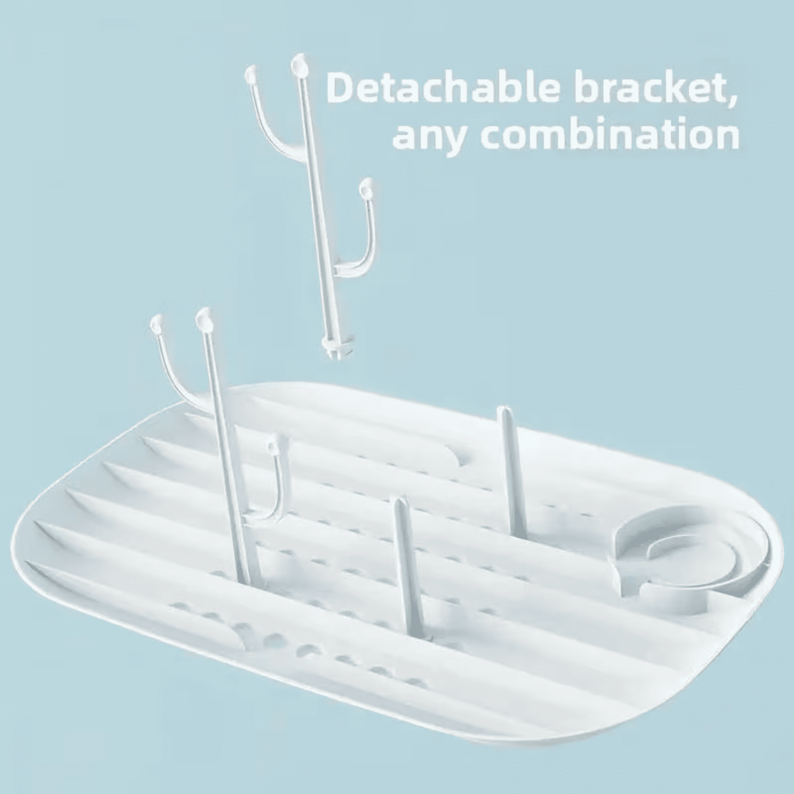 Soluxeo Baby Bottle Drying Rack Storage, Baby Bottle Organizer with Cover ＆ Removable Drain Tray, Dustproof Portable Kitchen Cabinet Organizer, Countertop Dryer