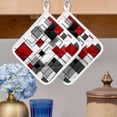 thumbnail image 2 of Red Grey Geometric Pot Holders for Kitchen Heatproof Potholder, 5 Pack Irregular Abstract Art Modern Hot Pads Multipurpose Oven Pads Cloth Potholders Trivet for Cooking Baking, 2 of 8