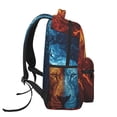 thumbnail image 3 of Rateoe Red And Blue Fire Lion Pattern Casual Backpack for School, Work, Travel – Adjustable Straps, Multiple Compartments – Ergonomic Design, Fits Laptops and Tablets, 3 of 5