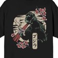 thumbnail image 4 of Godzilla Cherry Blossoms Front & Back Art Adult Black Crew Neck Short Sleeve T-shirt-Medium, 4 of 7