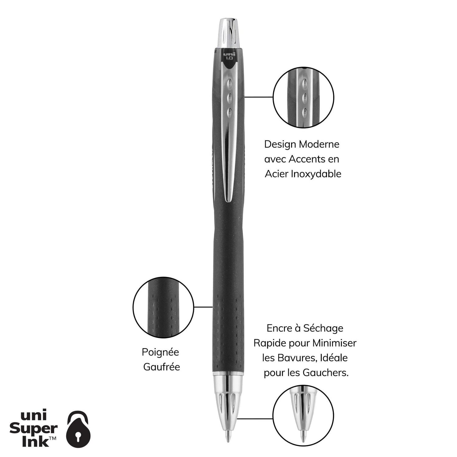 uni® Jetstream RT Ballpoint Pens, Medium Point (1.0mm), Black, 2 Pack, Jetstream RT Ballpoint Pen
