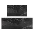 thumbnail image 1 of Classic Elegance: Black White Marble Anti Fatigue Kitchen Mat Set 2 Piece, Non Skid,Absorbent Kitchen Floor Rug, 1 of 7