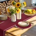 thumbnail image 4 of Pure Red Wine Round 13 Inch Placemats Set of 6, Simple Solid Color HeatResistant Non Slip Place Mats for Dining Table, Wipeable Braided Kitchen Table Mats for Housewarming, 4 of 9