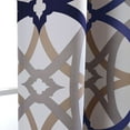 thumbnail image 2 of DriftAway Alexander Thermal Blackout Grommet Unlined Window Curtains Spiral Geo Trellis Pattern Set of 2 Panels Each Size 52 Inch by 36 Inch Navy and Gray, 2 of 7