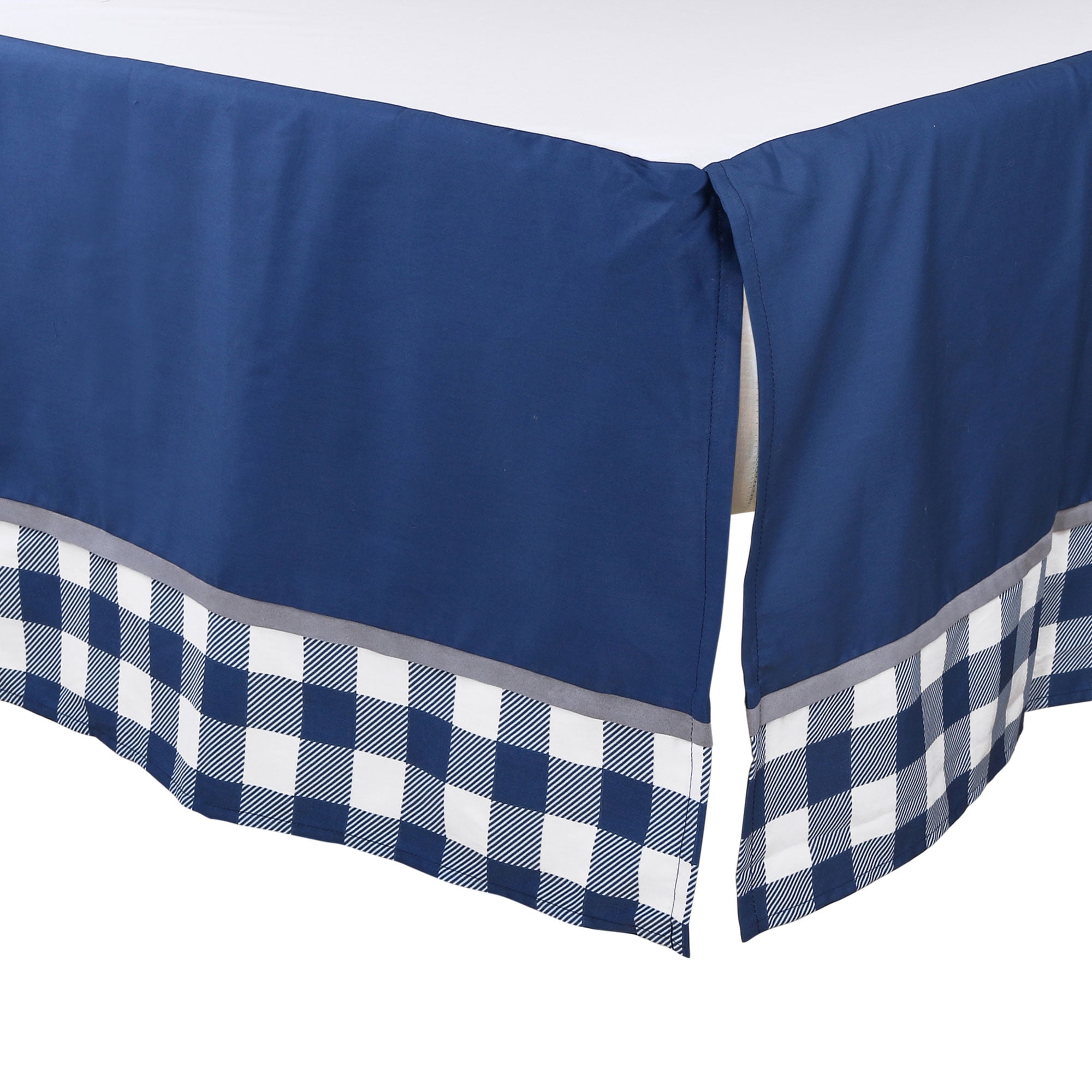 blue plaid crib bedding