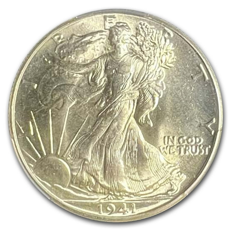 1941 Walking Liberty Half Dollar MS-66 PCGS - Walmart.com