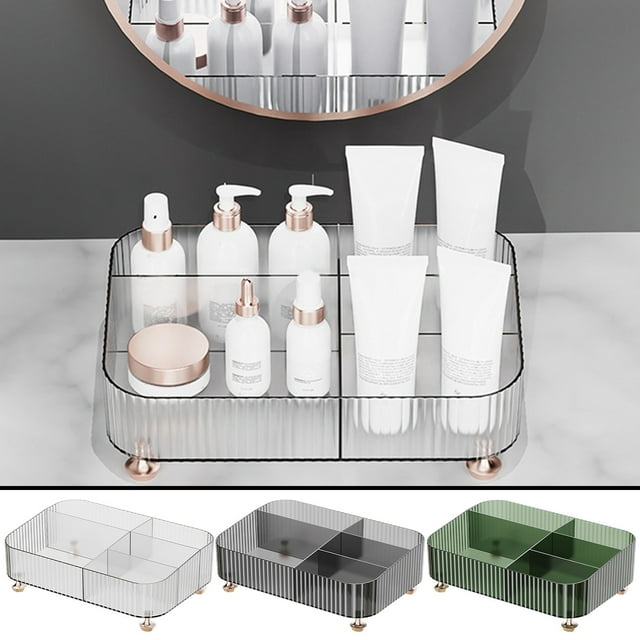 SSZMDLB Moins de 5 $ 2 Pcs Organisateur de Maquillage, Organisateur de Maquillage, Organisateur de Coiffeuse de Salle de Bain avec Tiroirs, Rangement de Cosmétiques pour Bureau, pour Produits de Soins de la Peau, Rouges à Lèvres, Pinceaux, Soins des Ongles, Comptoir