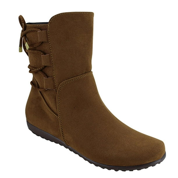 Botas Mujer Casuales Piso Gamuza Lady Jany Ajustables cafe 23 LADY