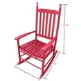 thumbnail image 7 of Wooden Porch Rocker Chair, Outdoor/Indoor Rocking Chair with 280lbs Weight Capacity, Outdoor Rocker for Relax, Easy to Assemble, 24.5''(L) x 32.85''(W) x 45.25''(H), Red, 7 of 7