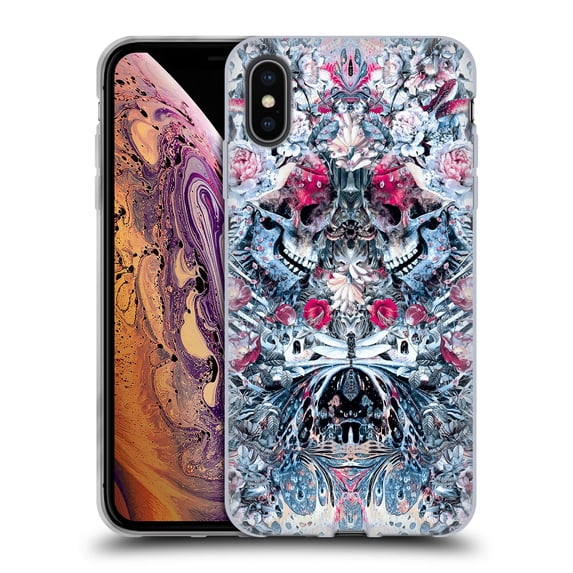 Head Case Designs Officially Licensed Riza Peker Skulls 9 Twin Skull Soft Gel Case Compatible with Apple iPhone XS Max