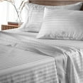 thumbnail image 6 of Js sanders Wyoming King 84X84 4pc Sheet Set 100% Egyptian Cotton 800 Thread Count Breathable & Soft Cooling Hotel Sheets Machine Washable and Fits up to 15'' Deep Pocket Silver Stripe, 6 of 6
