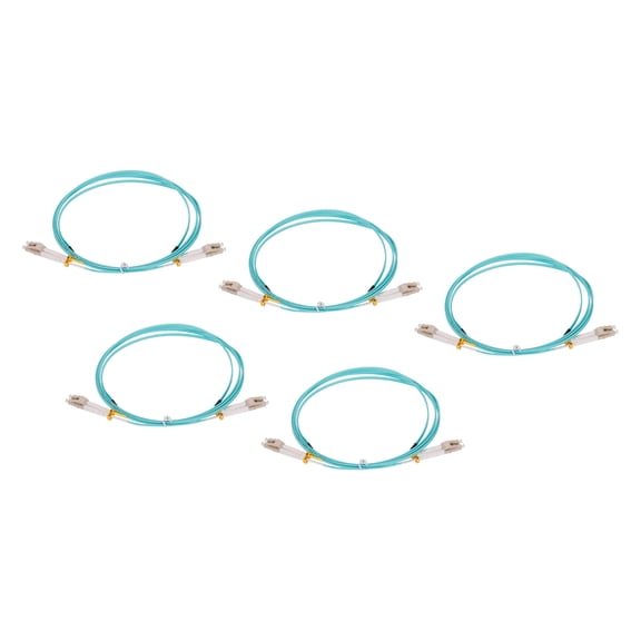 Uxcell 2 Meters 6.5Ft Fiber Patch Cable Multimode LC-LC OM3 LSZH Fiber Optic Jumper Green For Network Transceiver,5Pcs