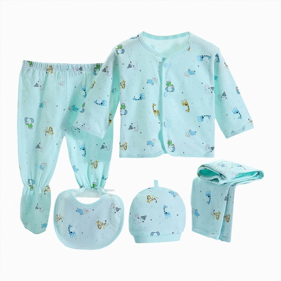 TAmten 8-Piece Baby Layette Newborn Clothing Gift Set for 0 to 3 Months,Tops Hat Pants Bib Sock Shose Romper(Blue,0-3 Months)