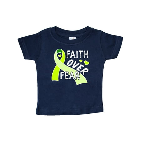 

Inktastic Lymphoma Awareness Faith Over Fear with Hearts Gift Baby Boy or Baby Girl T-Shirt