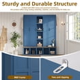 thumbnail image 5 of Euroco Modern Farmhouse Hall Tree – 4-in-1 Entryway Bench with Cabinets, Hooks & Shoe Storage, Wood-Grain Finish, Handles, Anti-Tip Safety, 5 of 9