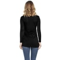 thumbnail image 3 of Fancyglim Womens Scoop Neck Tops Casual Cotton Long Sleeve Tshirts (Black L), 3 of 4