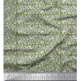 thumbnail image 1 of Soimoi Moss Georgette Fabric Leaves & Floral Block Print Fabric by Yard 42 Inch Wide, 1 of 3