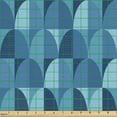 thumbnail image 2 of Ambesonne Geometric Fabric by the Yard Upholstery, Semi Rounds in Mosaic Art, 10 Yards, Sea Blue and Seafoam, 2 of 5