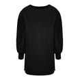 thumbnail image 6 of Efsteb Womens Oversized Long Sleeve Patchwork Sweatshirt Dress Crewneck Tunic Sweatshirts Fall Loose Pullover Top (Black,XXL), 6 of 6