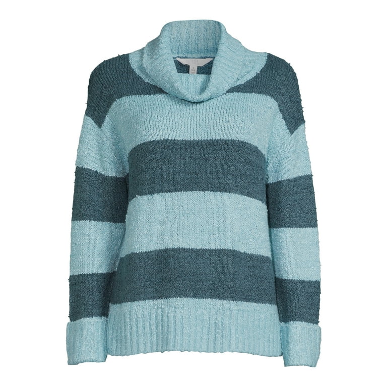 Time and Tru Women's Plush Cowl Neck Pullover Sweater