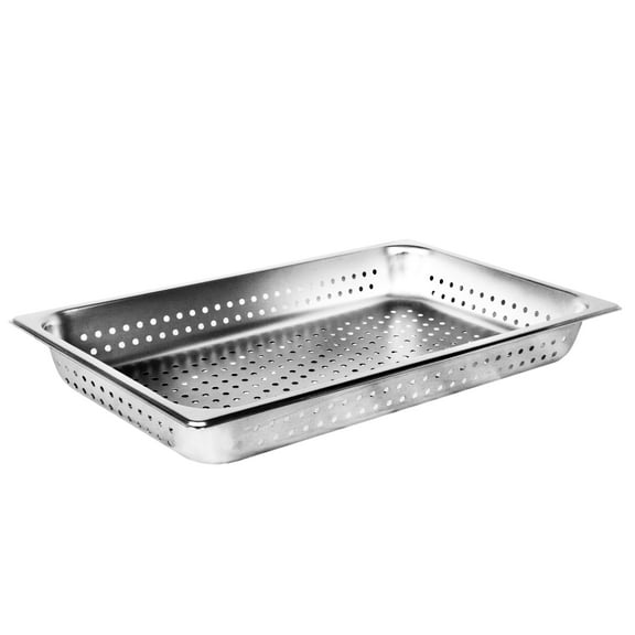 Excellante full size 2 1/2" deep perforated 24 gauge steam pans, comes in each