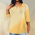 thumbnail image 2 of Ahdbta Women's Plus Size Tops 3/4 Roll Sleeve Shirts V Neck Blouses Tunic Top Three Quarter Length Sleeve for Women Clothing, 2 of 5