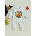 thumbnail image 2 of Wassery Baby Boys Girls Halloween Jumpsuits Long Sleeve Round Neck Cute Pumpkin Print Rompers 3 6 12 18 Months Newborn Fall Outfit, 2 of 8