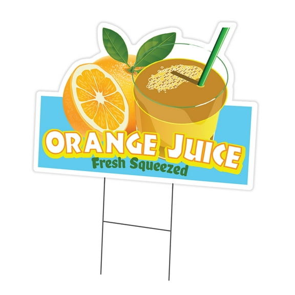 SignMission C-DC-1216-DS-Orange Juice19 12 x 16 in. Yard Sign & Stake - Orange Juice