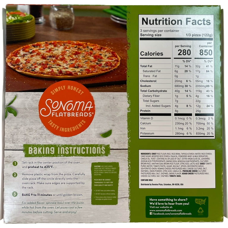 Sonoma Flatbreads Gluten Free Pepperoni Pizza, Marinara, 48 OFF