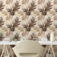 thumbnail image 2 of Ambesonne Leaf Peel & Stick Wallpaper for Home, Monochrome Dancing Palm Leaves, 13"x100", Camel Blush Redwood, 2 of 5