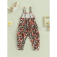thumbnail image 4 of Bagilaanoe Toddler Baby Girl Jumpsuit Sleeveless Spaghetti Strap Football Print Romper Overalls 1T 2T 3T 4T 5T 6T Kids Long Pants Outfits, 4 of 8