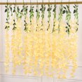 thumbnail image 2 of Yuarrent 12 piezas de plantas de glicinia falsas, flores artificiales de ratán para colgar en la pared, adornos de boda de negocios de autoensamblaje Kits de decoración para fiestas Beige Yuarrent HA084362-03, 2 of 6