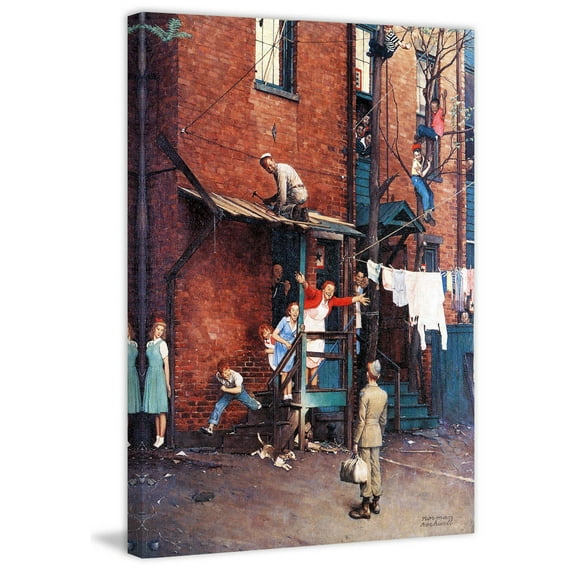 Marmont Hill "Homecoming G.I." by Norman Rockwell Painting Print on Canvas