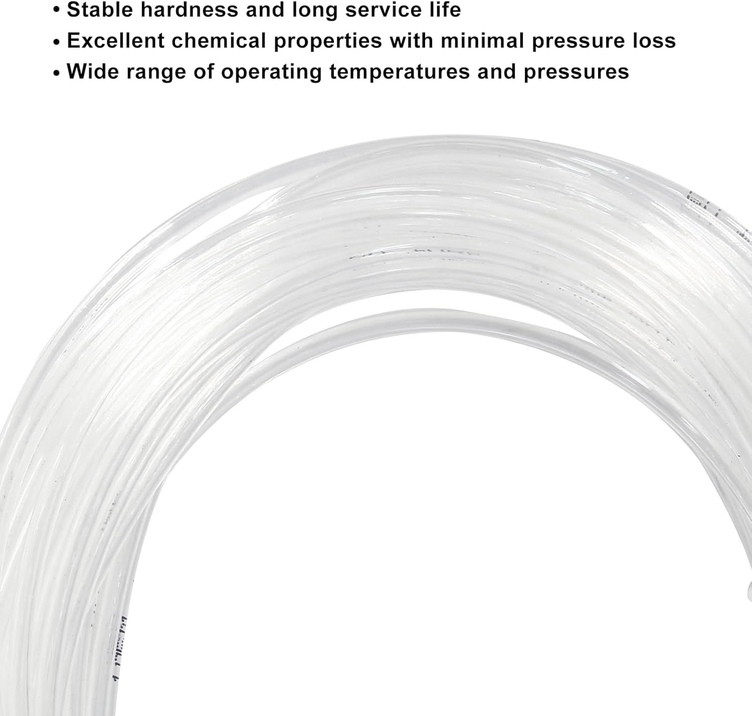 MKEUDQ-Pneumatic Tubing 1/8" OD PU Polyurethane Air Line Hose - Clear Nylon Pipe for Fluid Transfer, Air Brake, Compressor Fitting - 32.8 FT