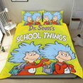 thumbnail image 1 of Dr. Seuss Conjunto de sábanas temático, trío de piezas, cómodo y amigable con la piel, diseño único, regalo de decoración para el hogar para familiares, amigos y fans,140cm *210cm, 1 of 6
