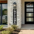 thumbnail image 2 of MODE HOME Solid Wood Farmhouse Welcome Sign for Front Porch, 47x10 Inch Large Farmhouse Style Rustic Welcome Sign Stand for Front Door or Entryway (Black), 2 of 9