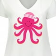 thumbnail image 4 of Inktastic Octopus Ocean Sea Creature Girls Women's Plus Size V-Neck T-Shirt, 4 of 5