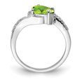 thumbnail image 2 of Sterling Silver Rhodium Plated Diamond and Peridot Ring QR4631PE, 2 of 6