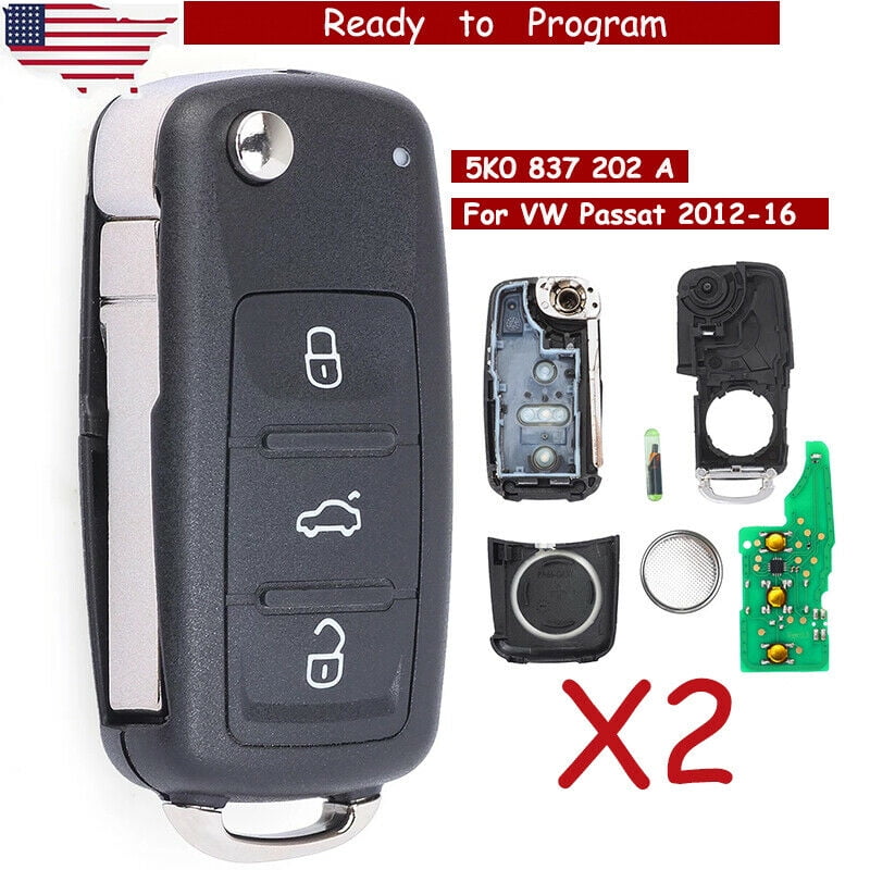 Vw KeyFob Volkswagen Key Fob Remote Transmitter 3 Buttons Panic 5K0 837 202A 