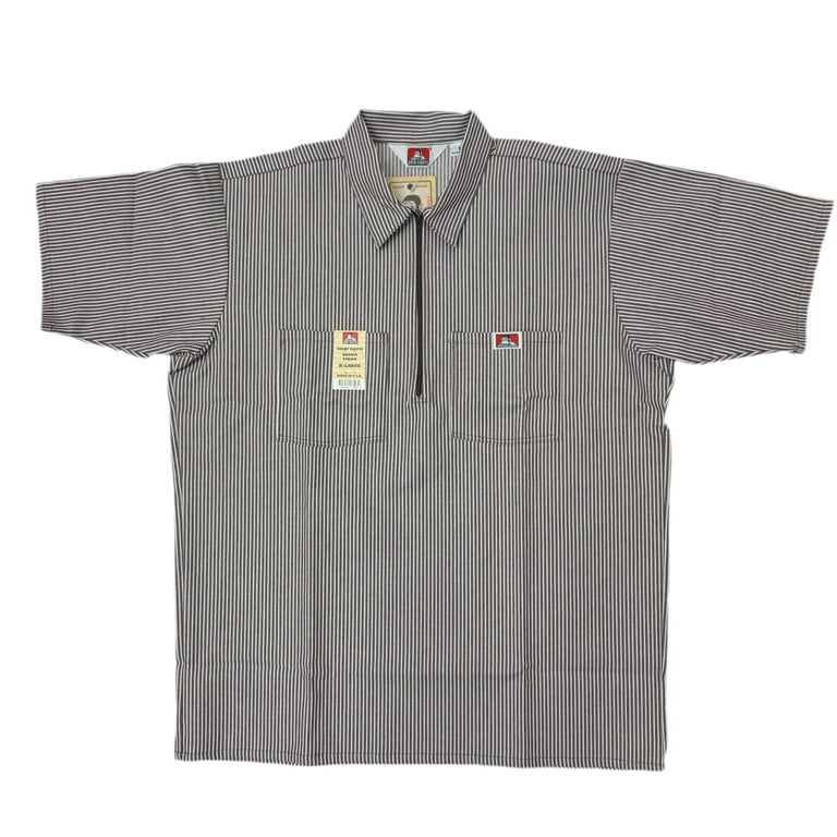 Ben Davis 1/2 Zip Striped Short Sleeve Work Shirt 109-2XL