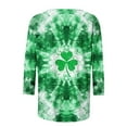 thumbnail image 5 of Craaazy Ladies' Round Neck 3/4 Sleeve T-shirt Loose Holiday Long Sleeved Tops Gifts, 5 of 5