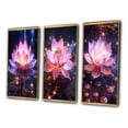 thumbnail image 3 of Designart "Pink Lotus with Light Filtering Through II" Lotus Framed Wall Art Set Of 3 - Pink Modern Frame Gallery Wall Set For Home Decor, 3 of 6