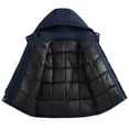 thumbnail image 5 of Auroural Toddler Boys Jackets with Hoodie Children's Winter Solid Color Long Sleeves Hooded Zipper Quilted Coat Keep Warm Coat Kids 3-12 Year, 5 of 5