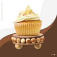 thumbnail image 3 of Yookeer 2 Pcs Wooden Risers for Displays Round Wood Riser Distressed Wood Risers Farmhouse Pedestal Display Stand Rustic Pedestal Stand Beaded Decor for Tiered Trays Home(3.94 Inch,Brown), 3 of 7