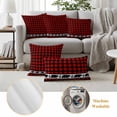 thumbnail image 6 of Red Black Plaid Outdoor Waterproof Pillow Covers, Country Vintage Bear Buffalo Gingham Decorative Square Throw Pillowcase Sofa Cushion Sham for Patio/Couch/Chair, 16"x16" 2 Pack, 6 of 8