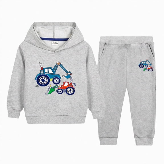 UAYOTSE Toddler Boys Pullover Hoodie and Jogger Pants 2‑Piece Outfit, Soft Knit Casual Playwear Set for Fall Winter Everyday Activities Size 2-3 Years