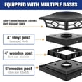 thumbnail image 6 of Modern Solar Post Lights for Outdoor – Touch Control, 2 Light Colors, IP64 Waterproof, Fits Most Deck & Fence Posts (4x4 & 6x6), Black/White, 6 of 11